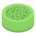 Green ramadan dessert icon, isometric style