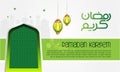 Green ramadan kareem background banner