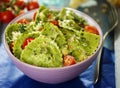 Green ravioli Royalty Free Stock Photo