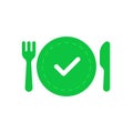 green ready to eat icon like dinner Royalty Free Stock Photo