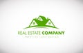 Green real estate house logo icon design
