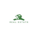 Green real estate logo design. Royalty Free Stock Photo