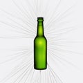 Green realistic bottle of beer, vector illustration Royalty Free Stock Photo