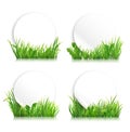 Green realistic grass banners