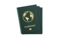 Green Realistic International Passport on White