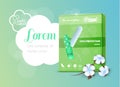 Green Realistic Pack with Hygienic Tampon Banner