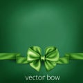 Green realistic silk ribbon bow Royalty Free Stock Photo