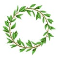 Green realistic and vintage laurel wreath winner