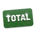 Green rectangular button with white total text shiny effect Royalty Free Stock Photo