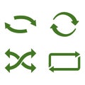 Green recycle arrow set vector icon design sings Royalty Free Stock Photo