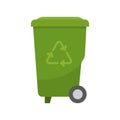 Green recycle bin for garbage Royalty Free Stock Photo