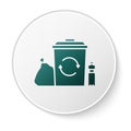 Green Recycle bin with recycle symbol icon isolated on white background. Trash can icon. Garbage bin sign. Recycle Royalty Free Stock Photo