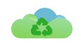 Green Recycle Cloud: Eco-Friendly Data Storage, vector design Generative AI Royalty Free Stock Photo