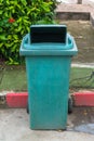 Green recycle garbage can Royalty Free Stock Photo