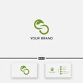 Green recycle logo infinity symbol leaf Royalty Free Stock Photo