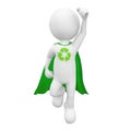 Green Recycle Superhero Achievement Leadership Concept