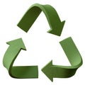Green recycle symbol handmade with plasticine