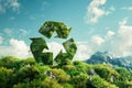 Green Recycle Symbol Floating in the Air. Generative AI Royalty Free Stock Photo