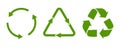 Green recycling arrows symbols and icons Royalty Free Stock Photo