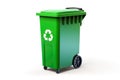 green recycling bin isolated on white background. Royalty Free Stock Photo