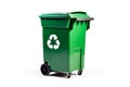 green recycling bin isolated on white background. Royalty Free Stock Photo