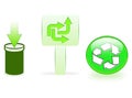 Green recycling icons