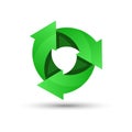 Green recycling logo