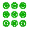 Green recycling round arrows