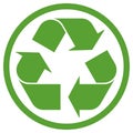 green recycling sign in circle Royalty Free Stock Photo