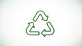 Recycling and eco friendliness through simple clean lines on a white Royalty Free Stock Photo