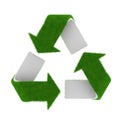 Green recycling symbol covered with grass Royalty Free Stock Photo