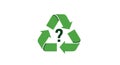 Green recycling symbol with three arrows forming a triangular loop, commonly used to Royalty Free Stock Photo