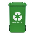 Green recycling trash can, 3D rendering Royalty Free Stock Photo