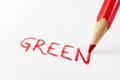 Green in red Royalty Free Stock Photo