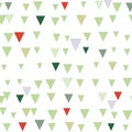 Green and red abstract triangle Christmas seamless pattern.