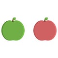 Green and red apple flat icon Royalty Free Stock Photo