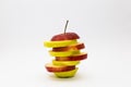 Green and Red Apples Sliced Mixed Isolated Royalty Free Stock Photo