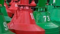 Green and red beacon bouy in Emmerich Royalty Free Stock Photo