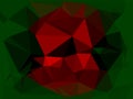 Green red on the black abstract polygonal background Royalty Free Stock Photo