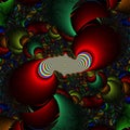 Green red black vivid fractal, fantasy shapes contrasts lights, sparkling petals, fractal, abstract background Royalty Free Stock Photo