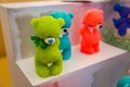 Green red blue colored soap bear cubs