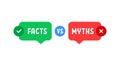 green and red bubbles with myths vs facts