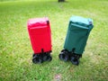 A green and a red Cart for using in camping ltravel Royalty Free Stock Photo