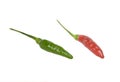 Green and red cayenne pepper Royalty Free Stock Photo