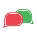 Green and red chat icon. Set dialog clouds. Vector Royalty Free Stock Photo