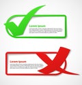 Green and red check mark banners Royalty Free Stock Photo