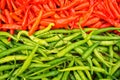 Green and red chili pepers Royalty Free Stock Photo
