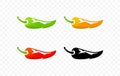 Green and red chili pepper vector design. Spicy chili pepper design