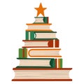 green red christmas tree from books graphics Royalty Free Stock Photo