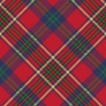 Green red classic tartan check seamless fabric texture Royalty Free Stock Photo